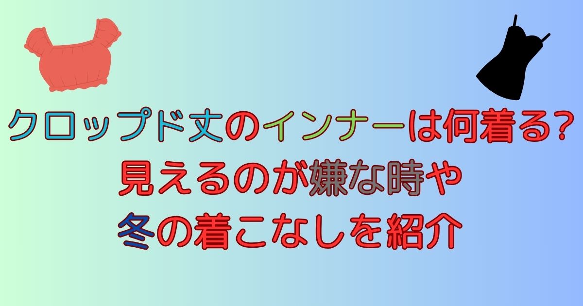 クロップド丈の服とインナーと赤色の文字